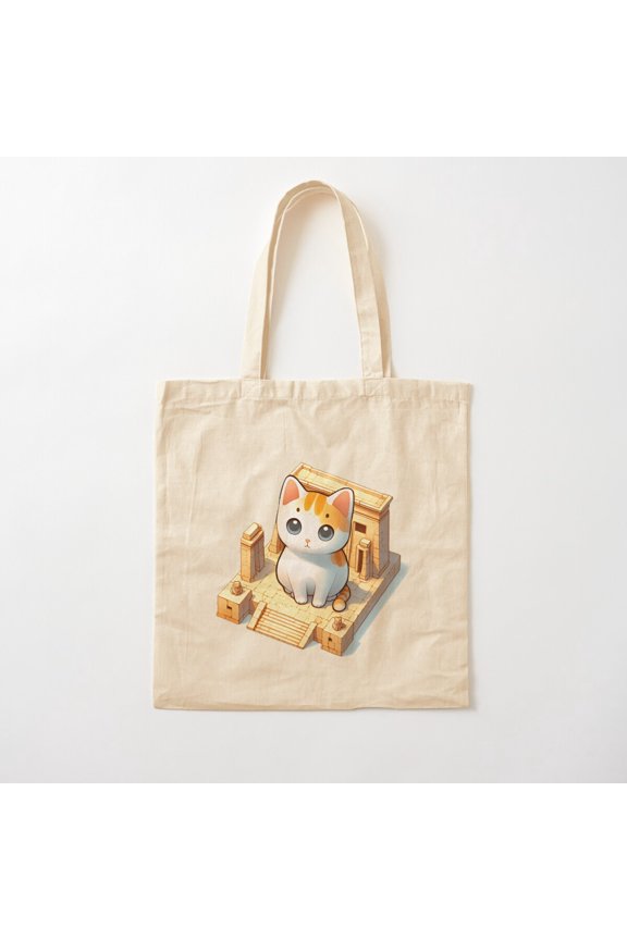 Temple Serenity Canvas Tote Bags, Reusable Shopping Bag