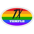 thumbnail image 1 of Temple TX Texas Bell County Rainbow Pride Flag 6 Stripes Pride Flag Euro Decal Bumper Sticker 3M Vinyl 3" x 5", 1 of 3