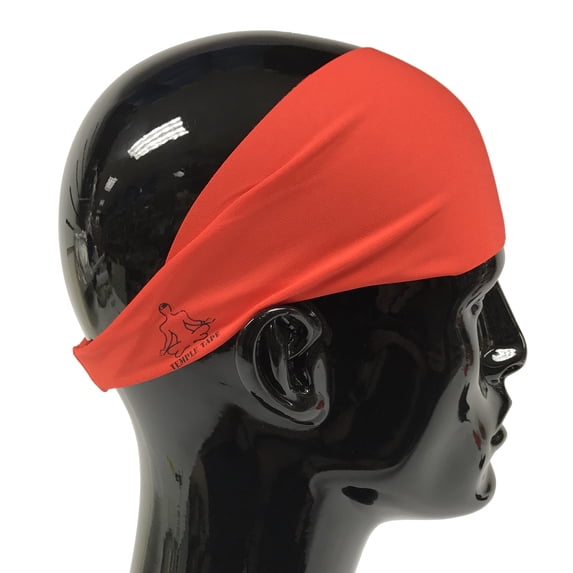 Temple Tape Four Inch Moisture Wicking Workout Sweatband; Absorbs & Evaporates Sweat 8x Faster - Red