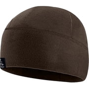 Temple Tape Winter Fleece Watch Cap Beanie   Skull Cap Fleece Hat - Mens & Women - One Size - Dark Brown