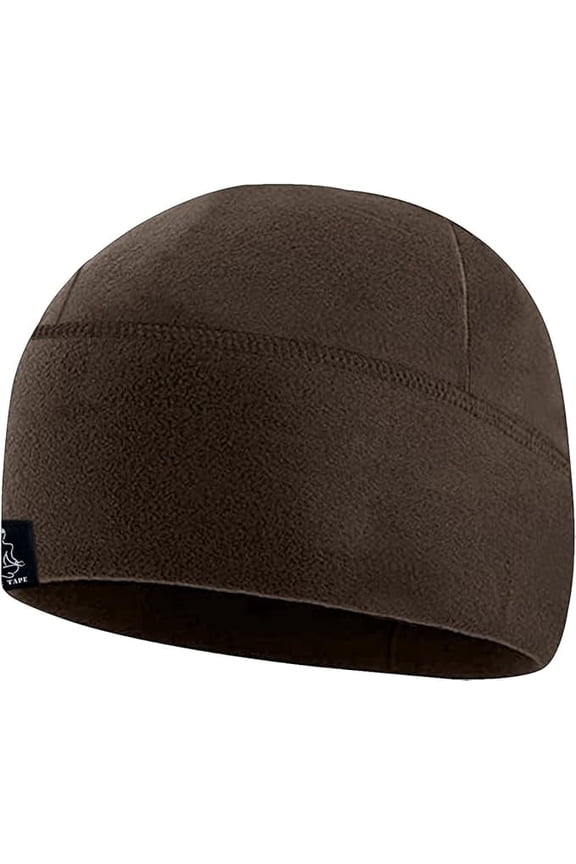 Winter Fleece Watch Cap Beanie – Skull Cap Fleece Hat - Mens & Women - One Size - Dark Brown