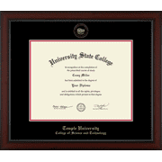 Temple University College of Science and Technology Diploma Frame, Document Size 14" x 11"