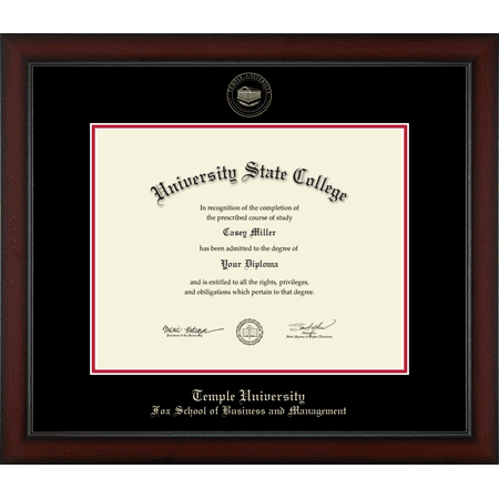 Temple University Fox School of Business and Management Diploma Frame, Document Size 14" x 11"