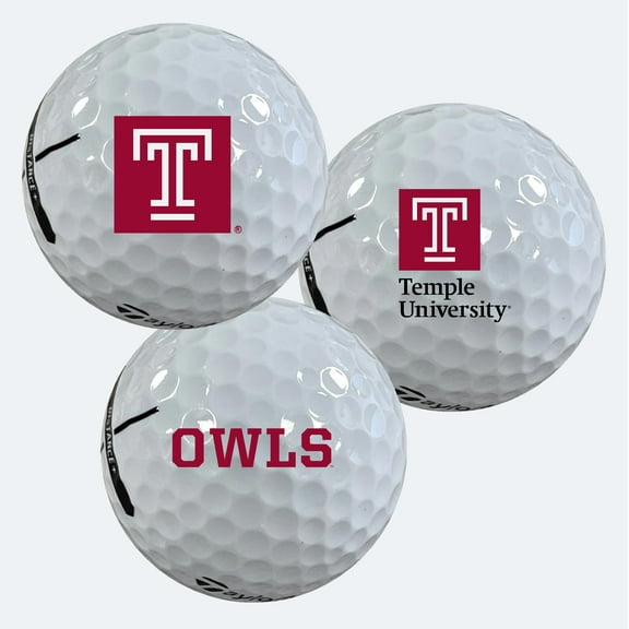 Temple University Owls Logo Edition Taylormade Distance+ Golf Balls 12-Pack (Dozen)