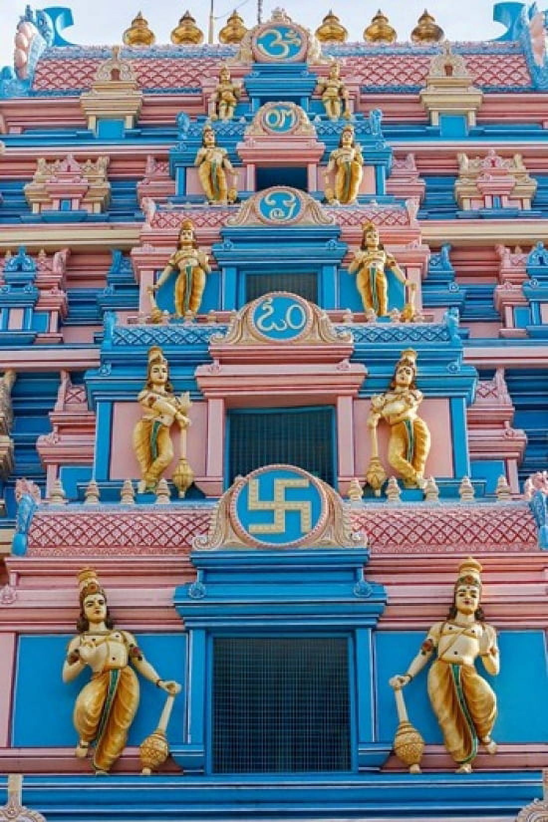 Temple at Sai Baba ashram India Canvas Art - Ali Kabas DanitaDelimont (11 x 17)