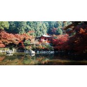 Temple behind a pond Daigo-Ji Temple Kyoto City Kyoto Prefecture Kinki Region Japan Canvas Art - Panoramic Images 12 x 36