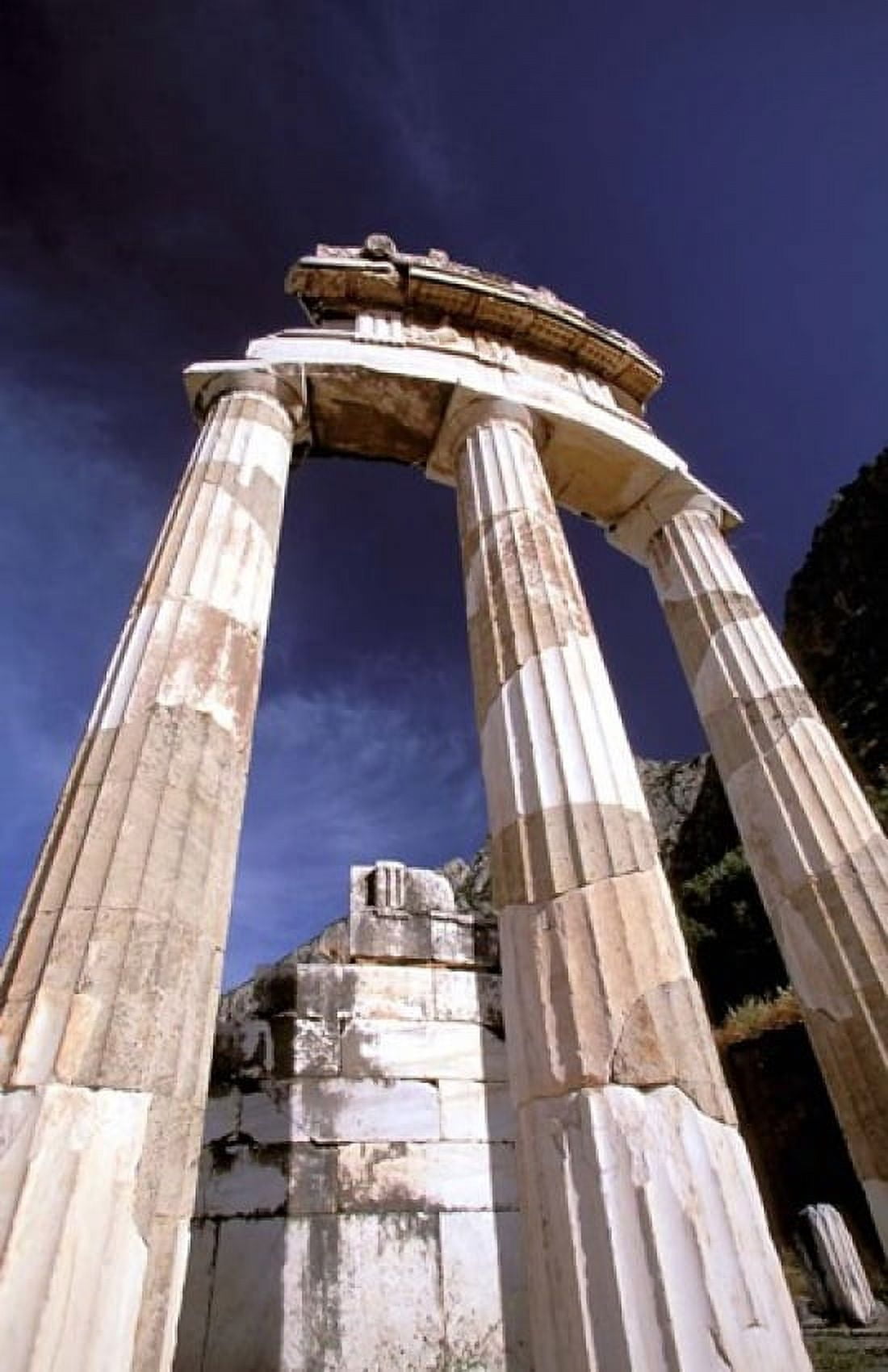 Temple of Athena Tholos Rotunda Delphi Fokida Greece Canvas Art - Walter Bibikow DanitaDelimont (11 x 17)