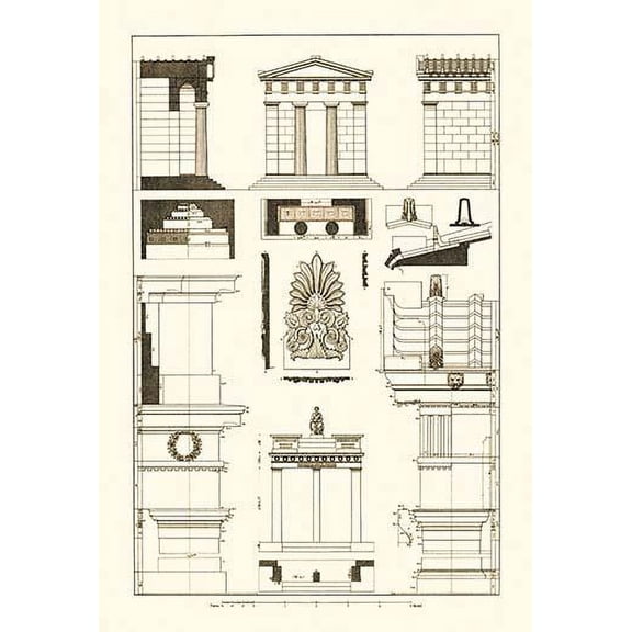 Temple of Diana, Monument of Thrasyllus-Fine Art Canvas Print (20" x 30")