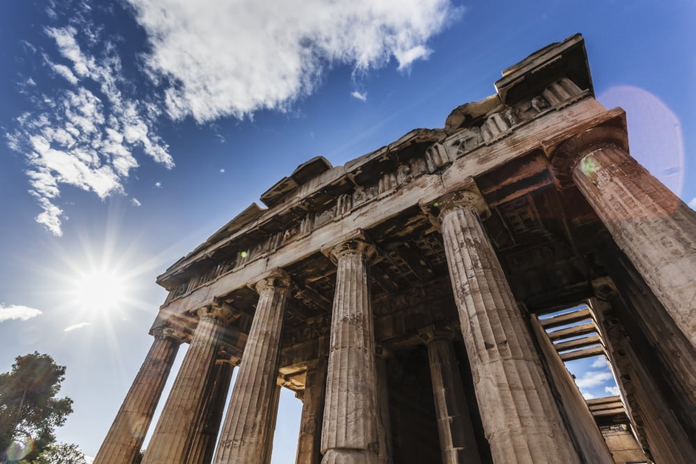 Temple of Hephaestus Athens Greece Canvas Art - Reynold Mainse Design Pics (19 x 12)