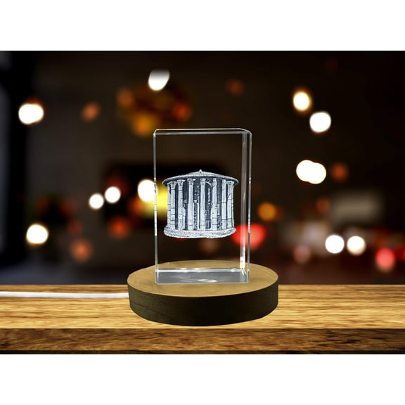 Temple of Hercules Victor 3D Engraved Roman Landmark Crystal Gift