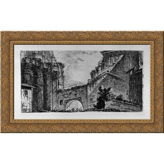 Temple of Janus 24x17 Gold Ornate Wood Framed Canvas Art by Piranesi, Giovanni Battista