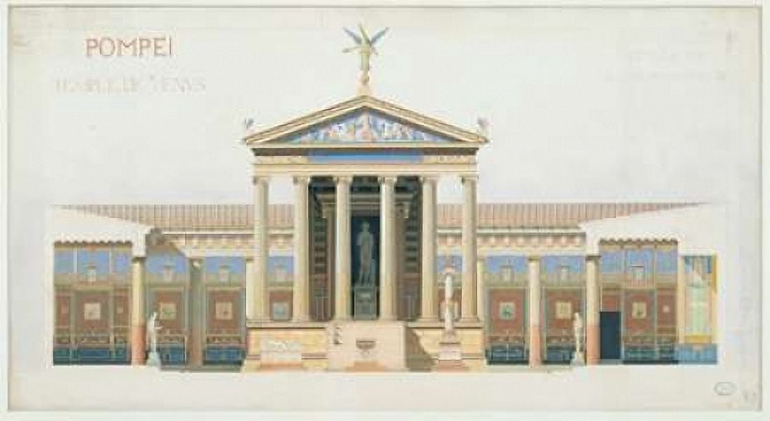 Temple of Venus Pompeii Canvas Art - Francois Chabrol (12 x 18)