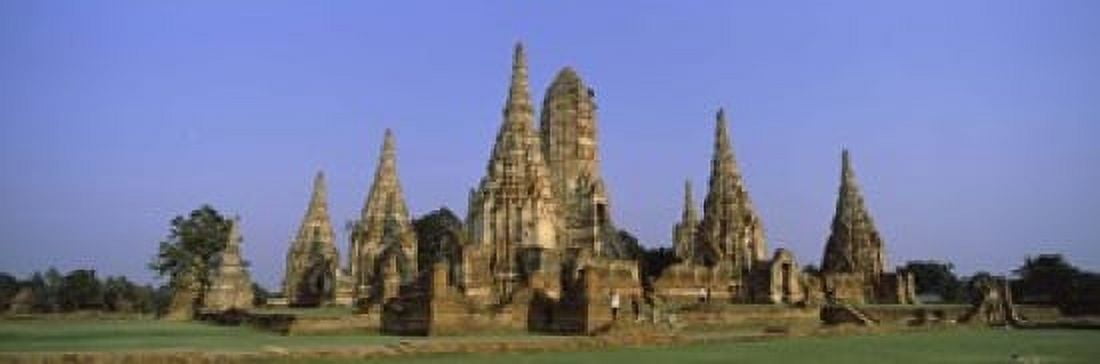 Temples in a field Wat Chaiwatthanaram Ayutthaya Historical Park Ayutthaya Thailand Canvas Art - Panoramic Images (18 x 6)
