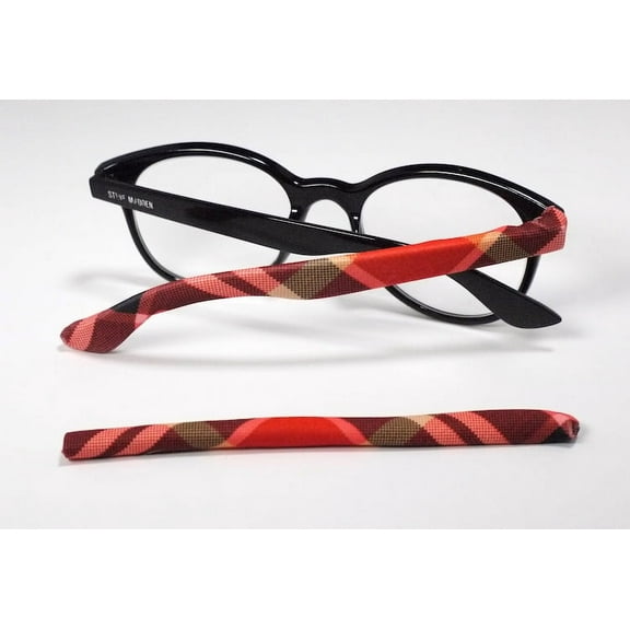 Templesox Eyewear Sleeves Glasses Frame Arm Protector Sleeves for Men & Women, Red Plaid Large