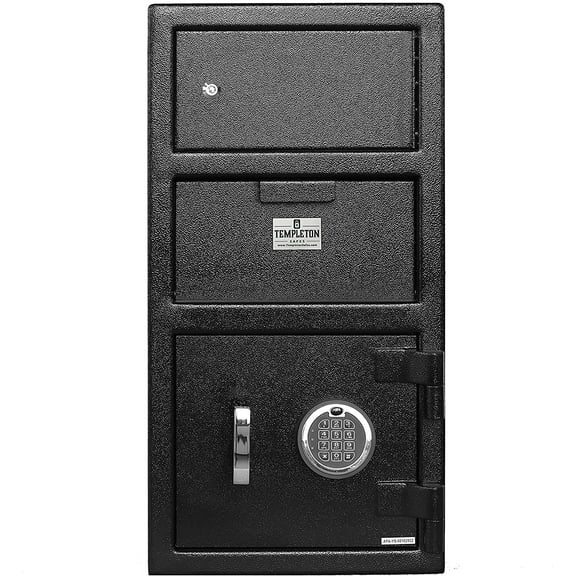 Templeton Standard Depository Drop Safe & Lock Box, Electronic Multi-User Keypad Combination Lock with Key Backup, Anti Fishing Security, 1.5 CBF Black