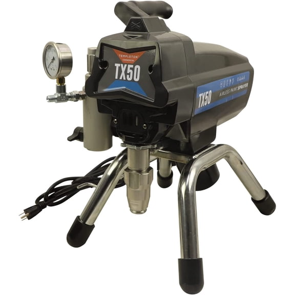 Templeton TX50 Professional Grade Airless Paint Sprayer, 3000 PSI, 2L/Minute, 50' Hose