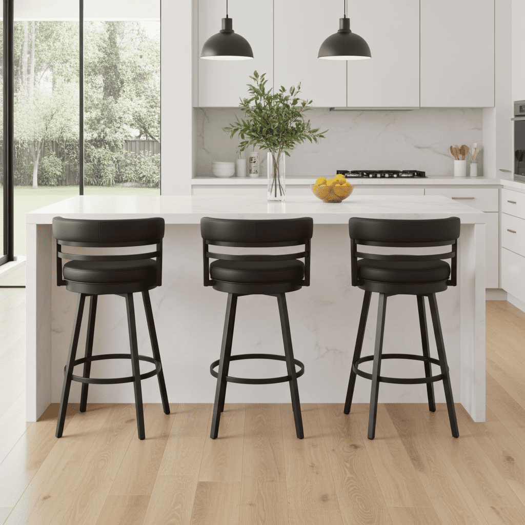 Tempo Furniture Camden 26" Swivel Counter Height Stool - Onyx Noir ...