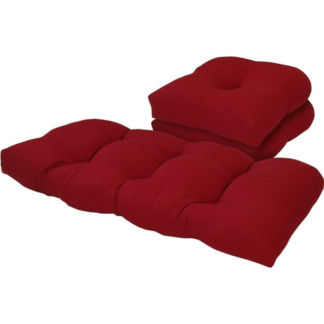 Tempo Outdoor Solid Chili Pepper Red 3 Piece Cushion Seat Set - Walmart.com