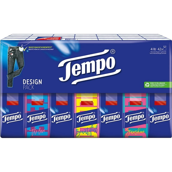 Tempo Tissues XL - Extra Strong & Soft - 42 Packs of 10 Tissues (420 Tissues)
