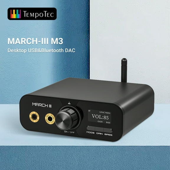 TempoTec March III-M3, Desktop USB DAC and Bluetooth Audio DAC Receiver