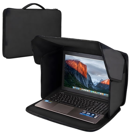 Tempoak Laptop Sun Shade,12-14 inch Laptop Sun Glare Shield Privacy Cover,Anti-glare & Damage Foldable Protection Portable for Outdoor Work Travel Beach