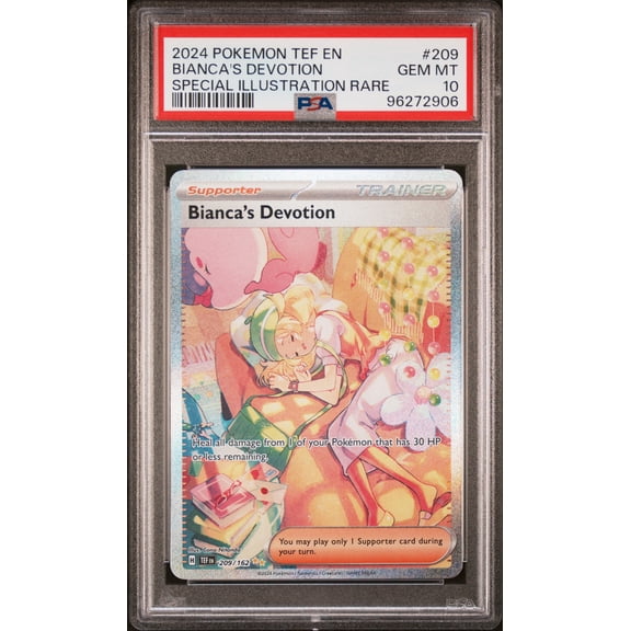 Graded PSA 10 2024 Pokemon Temporal Forces Bianca's Devotion Special Illustration #209 Holo Trading Card