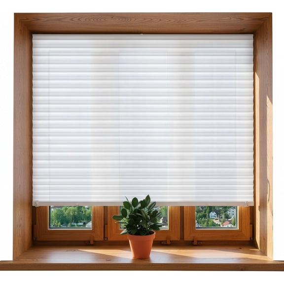 Temporary Blinds No Tools Cut to Size Fabric Paper Shades Adhesive Privacy Blinds for French Door Sliding Door Window Light Filtering Pleated Shades