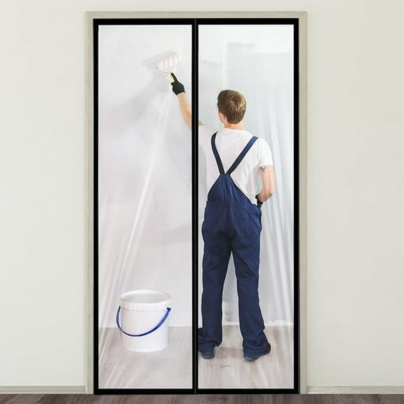 Temporary Doors with Magnetic Closure for Homes and Renovations, Easy Install, Removable, Temperature Protection Insulated Doorway Curtains, Magnetic Thermal Insulated Door Curtain(36*82 Inches)