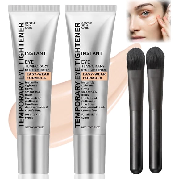 Temporary Eye Tightener Eye Cream, Reduces Under-Eye Bags, Dark Circles & Puffiness, Anti Aging Fine Lines, Firm That Delicate Skin Under Your Eyes with Brush