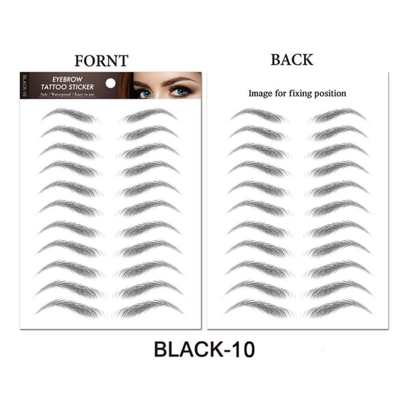 Temporary Eyebrow Stickers, Waterproof Eyebrow Tattoo Patches, Natural Looking Fake Eyebrows for Thin Brows, Easy Apply Eyebrow Makeup Stickers