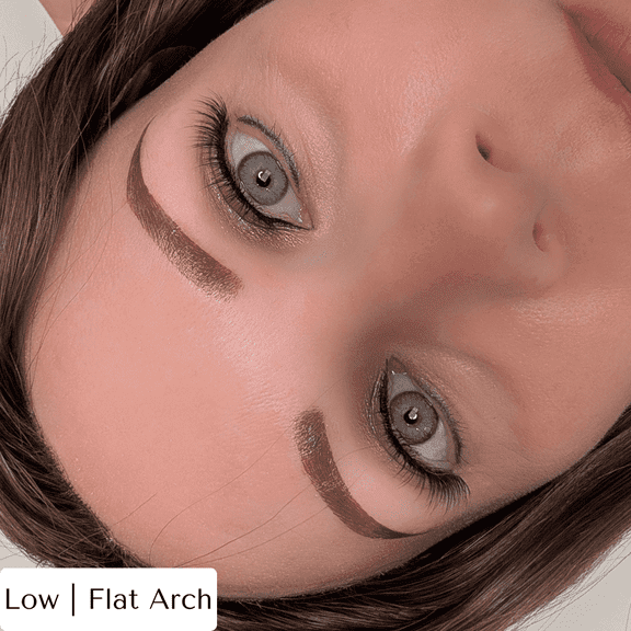 Temporary Eyebrow Tattoos | Red | Low Arch | Large