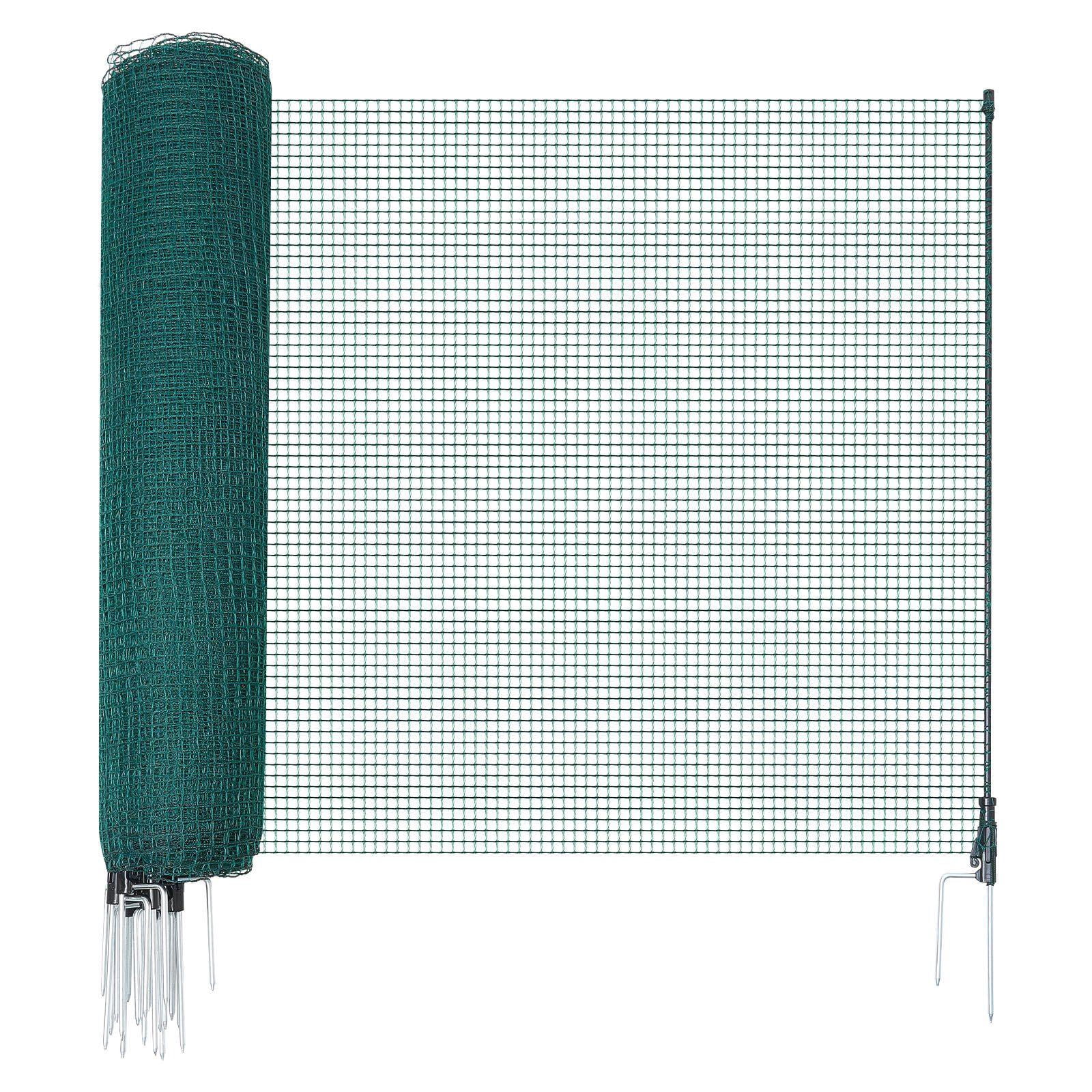 Temporary Fence 3x98.4 FT Plastic Mesh with Posts Double Spike Stakes ...