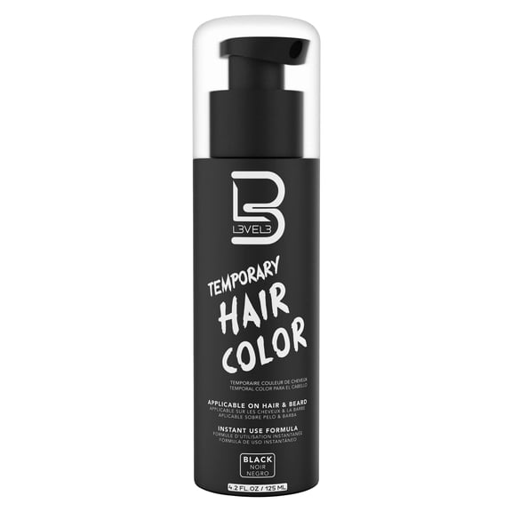 Level 3 Temporary Beard Color - For Black Hair Beards - Full Beard in Minutes - Easy to Apply and No Mixing Required L3