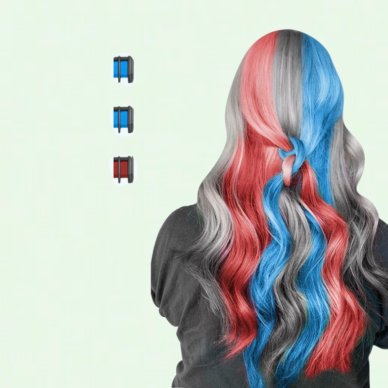 Temporary Hair Chalk Set - Red, White, and Blue Hair Dye Color for 