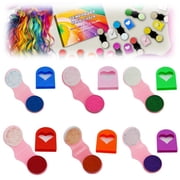 Temporary Hair Color Powder, Washable Hair Chalk Powder for Parties, Cosplay & Halloween, Non-Sticky Vibrant Hair Dye, Ideal Gift for Hair Styling Matte,6 colors