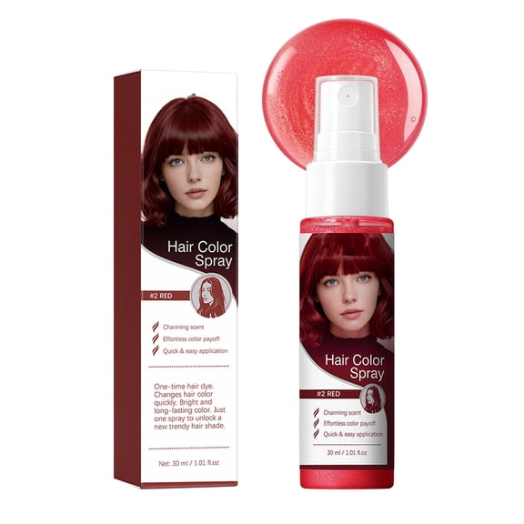 Temporary Hair Color Spray 30ml - One Time Use Washable Hair Color Mist with Glitter Shiny Finish - Fast Drying Non-Sticky Hair Coloring for Parties Costumes Halloween Festivals