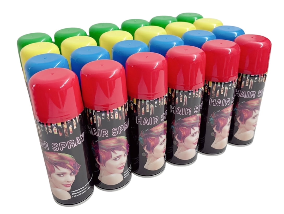 Temporary Hair Color Spray Birthday Party,New Year Party,Celebration- Case (24 Cans) - 4 Colors