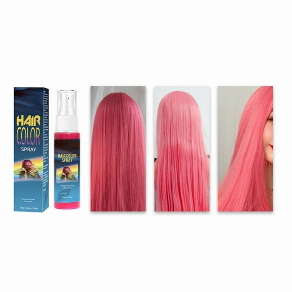 Temporary Hair Color Spray, Instant Hair Dye for Women, Disposable Hair Styling Spray, Easy Washout Temporary Hair Dye for Halloween,Cosplay, Party, 1.0 oz (Pink)