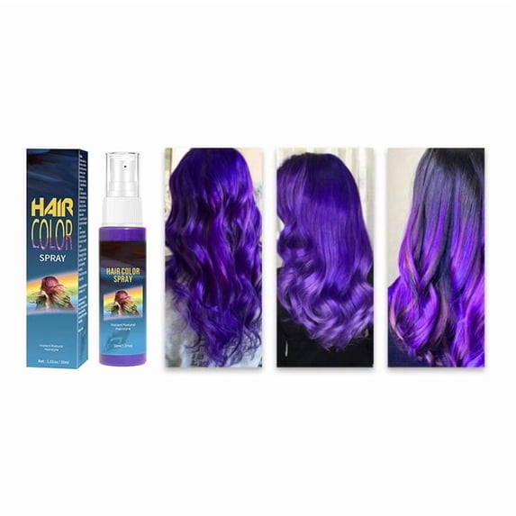 Temporary Hair Color Spray, Instant Hair Dye for Women, Disposable Hair Styling Spray, Easy Washout Temporary Hair Dye for Halloween,Cosplay, Party, 1.0 oz (Purple)