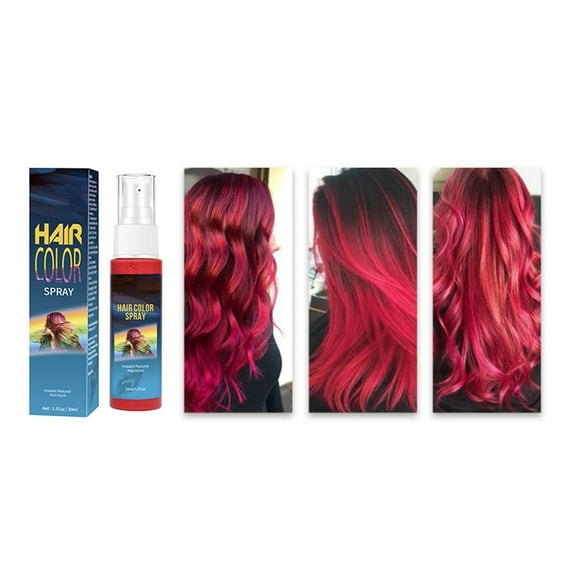 Temporary Hair Color Spray, Instant Hair Dye for Women, Disposable Hair Styling Spray, Easy Washout Temporary Hair Dye for Halloween,Cosplay, Party, 1.0 oz (Red)