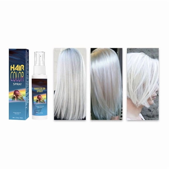 Temporary Hair Color Spray, Instant Hair Dye for Women, Disposable Hair Styling Spray, Easy Washout Temporary Hair Dye for Halloween,Cosplay, Party, 1.0 oz (White)