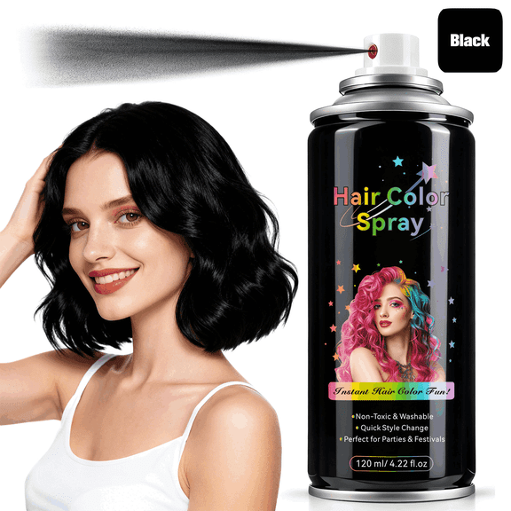 Temporary Hair Color Spray for Women,One-Time Use Washable Hair Dye,Instant Color,Non-sticky Colored Hair Spray for Cosplay & Halloween & Party - 120ML