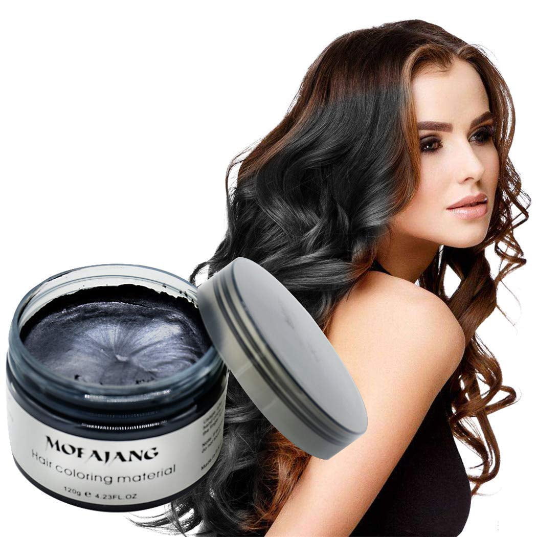 Black Hair Color Wax, Instant Hairstyle Cream 4.23 oz, Temporary Natural  Hair Wax for Party, Cosplay, Halloween, Daily use, Date, Clubbing (Black)