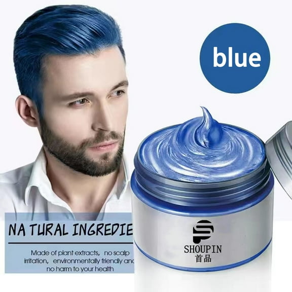 Temporary Hair Color Wax, Hair Color Dye Washable Hair Styling Mud for Men Women Great for Party, Halloween, Holidays (Blue)