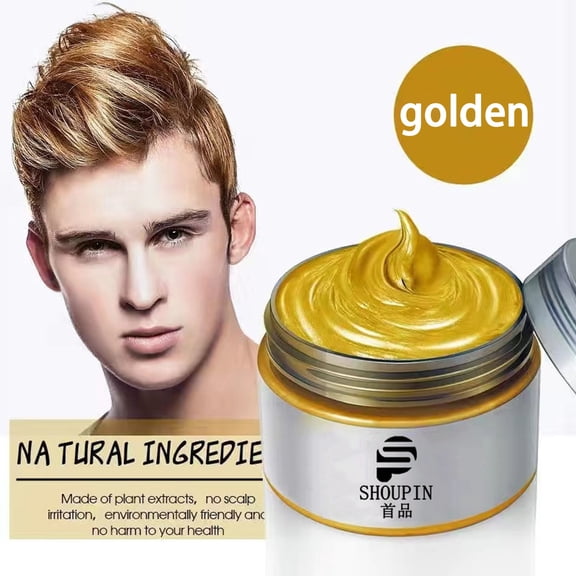 Temporary Hair Color Wax, Hair Color Dye Washable Hair Styling Mud for Men Women Great for Party, Halloween, Holidays (Yellow)