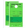 thumbnail image 1 of Temporary Parking Permit - Mirror Hang Tags, Consecutive Numbers with Tear-Off Stub, 7-3/4" x 4-1/4", Bright Fluorescent Green - Pack of 50 Tags, 1 of 1