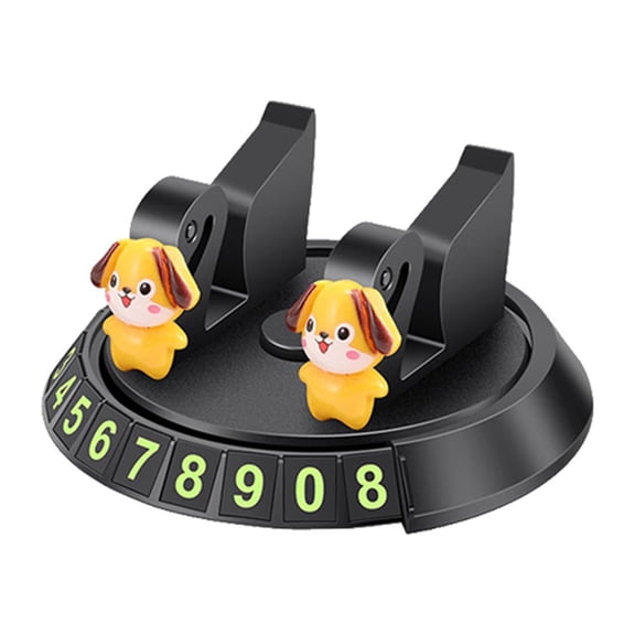 Temporary Parking Sign with Phone Holder and 360° Rotation, ABS Magnetic Car Number Display Stand for Mobile Navigation Music Hands-Free Calling Without Blocking View