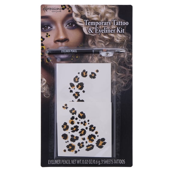 Temporary Tatto & Eyeliner Kit, Halloween Makeup for Adults, by Almar