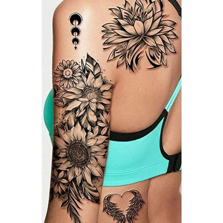 Temporary Tattoos Body Arm Back Tattoo Sticker Half Sleeve Fake Waterproof  Women