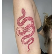 Temporary Tattoo, Snake Tattoo, Tattoo Designs, Snake Art, Fake Tattoo, red snake, snake gift idea(3pc)